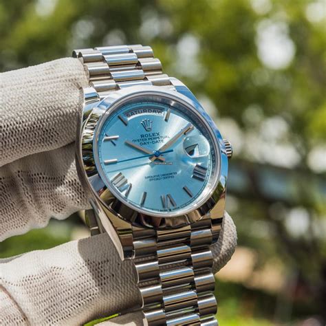 ice blue dial rolex day date|day date 40 platinum price.